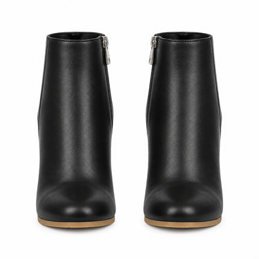 LAIGZEM Women Ankle Boots Round Toe Wedges High Heels Back Zip Booties Faux Leather Ladies Shoes Woman Big Size 41 44 47 50 52