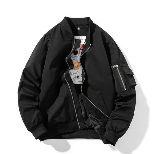 Men Women Bomber Jacket Fashion Autumn Winter Pilot Jacket Solid Vintage Baseball Coat Hooded Couple Windbreaker Pocket Pink