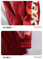 Fashion Leather Jacket Men Motorcycle Biker Jacket Man Original Patchwork Coat Baggy Letter Embroidery Designer Clothes Red