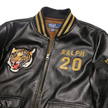 Men's top quality stand collar real leather jacket baseball tiger embroidery Fashion leisure first layer  cowhide leather coat