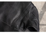 Mauroicardi Spring Autumn Cool Handsome Short Hard Black Pu Leather Motorcycle Jacket Men Long Sleeve Luxury Designer Clothes