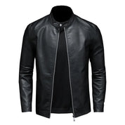 Mens Moto Biker Leather Coat Slim Motorcycle Causal Men Leather Jacket Stand Collar Spring Autumn Pu Leather Jacket Fashion Coat