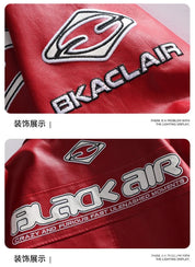 Fashion Leather Jacket Men Motorcycle Biker Jacket Man Original Patchwork Coat Baggy Letter Embroidery Designer Clothes Red