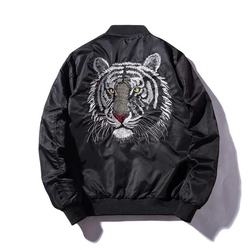 Men Sukajan Jacket Tiger Embroidered Luxury Tiger Male Coat Spring Winter Padded Waterproof Japan Jackets Z1A1