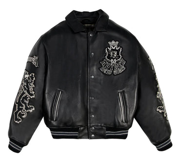 two-tone goth leather jacket New Arrival Men's Color-Block European with Embroidery Casual Genuine Leather Jacket top