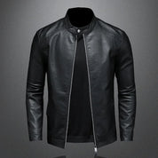 Mens Moto Biker Leather Coat Slim Motorcycle Causal Men Leather Jacket Stand Collar Spring Autumn Pu Leather Jacket Fashion Coat