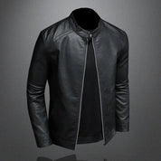 Mens Moto Biker Leather Coat Slim Motorcycle Causal Men Leather Jacket Stand Collar Spring Autumn Pu Leather Jacket Fashion Coat