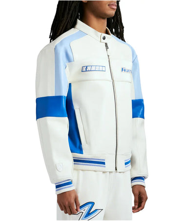 Spring New OFF SHORE RACING JACKET European antique sheepskin jacket men's casual embroidered applique art coat top