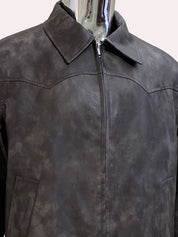 Nerazzurri Spring Autumn Short Distressed Brown Pu Leather Jacket Men Zipper Turn-Down Collar Casual American Vintage Menswear