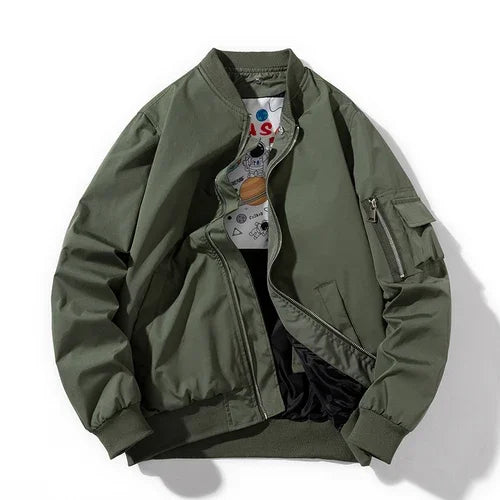 Men Women Bomber Jacket Fashion Autumn Winter Pilot Jacket Solid Vintage Baseball Coat Hooded Couple Windbreaker Pocket Pink
