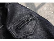 Mauroicardi Spring Autumn Cool Handsome Short Hard Black Pu Leather Motorcycle Jacket Men Long Sleeve Luxury Designer Clothes