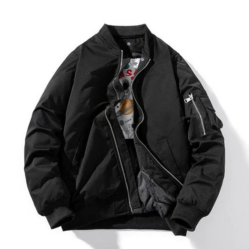 Men Women Bomber Jacket Fashion Autumn Winter Pilot Jacket Solid Vintage Baseball Coat Hooded Couple Windbreaker Pocket Pink