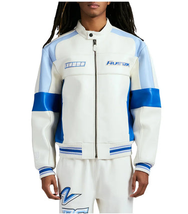 Spring New OFF SHORE RACING JACKET European antique sheepskin jacket men's casual embroidered applique art coat top